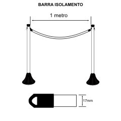 Barra de isolamento em material (pvc flexível) com ponteiras (ABS)