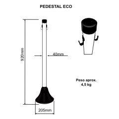 Pedestal confeccionado em material plástico de alta durabilidade 4,5kg